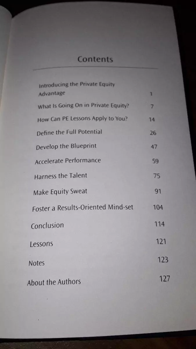 Daftar Isi buku Lessons from Private Equity Any Company Can Use